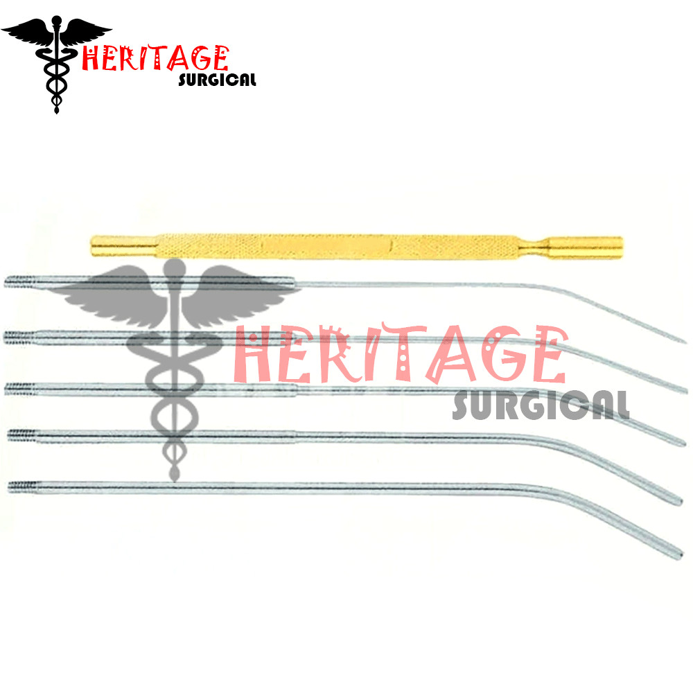 Mini Cervical Dilator Set (Set of 5 Pieces with Gold Handle) with Case