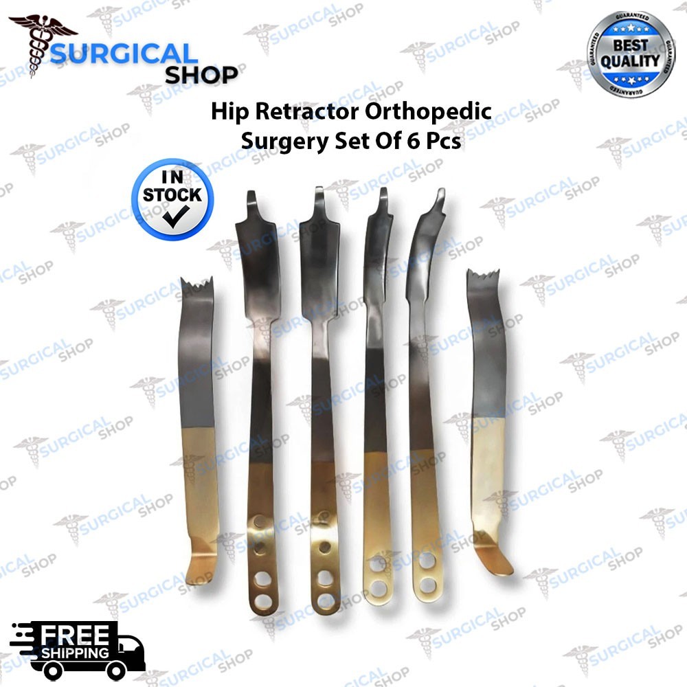 Hip Retractor Orthopedic Surgery Instruments Set Of 6 Piece A+ Quality