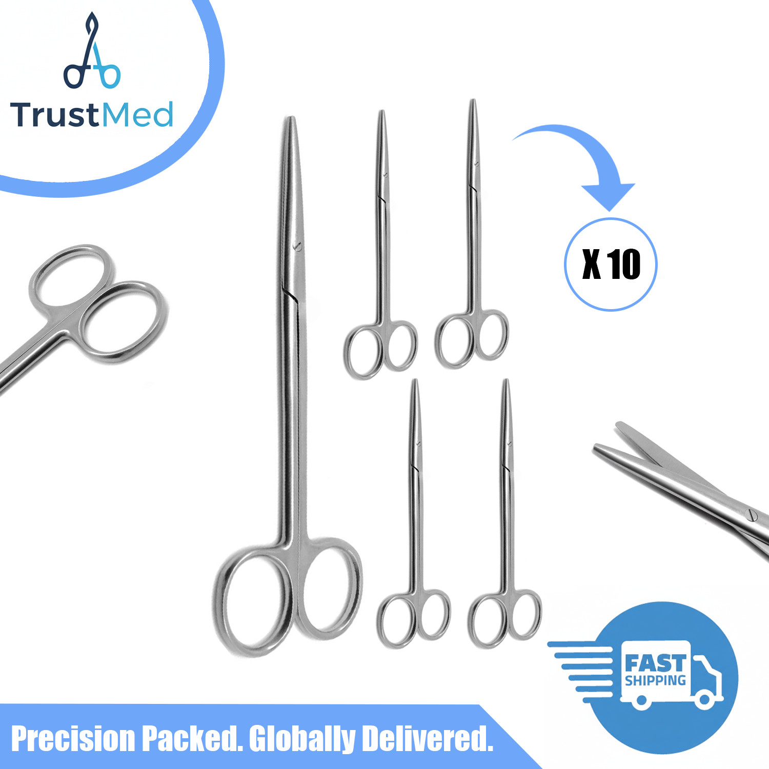10 Pcs Supercut Metzenbaum Dissecting Scissors 5.9″ Straight Delicate Tissue