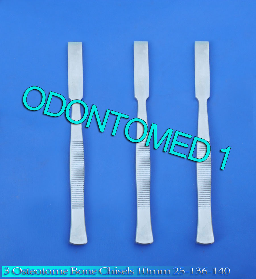 3 Osteotome Bone Chisels 10mm Surgical Orthopedic Instruments 25-136-140