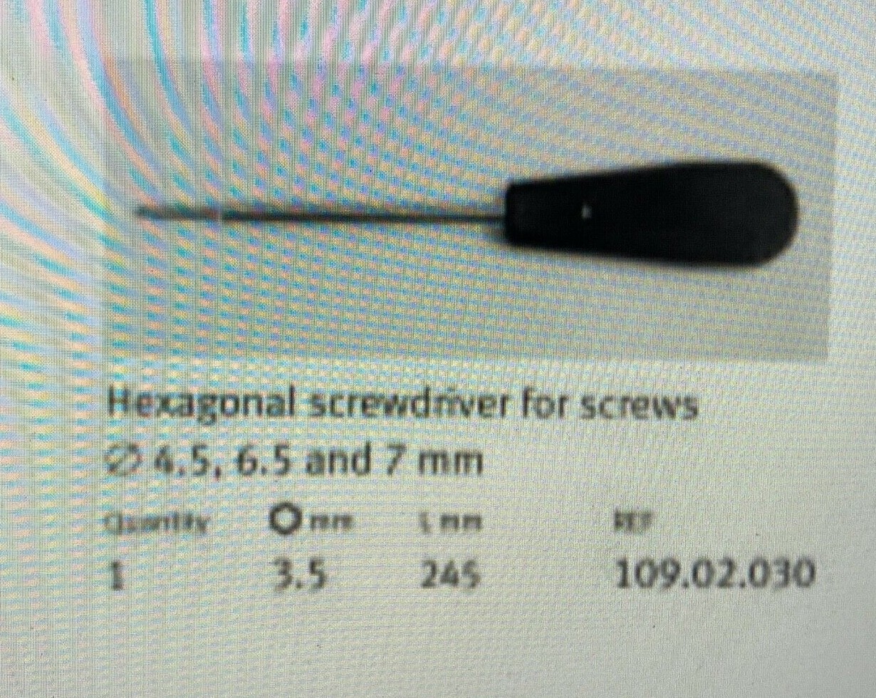 Zimmer 09.02.030 3.5mm Hexagonal Screwdriver L:245mm Orthopedic Trauma