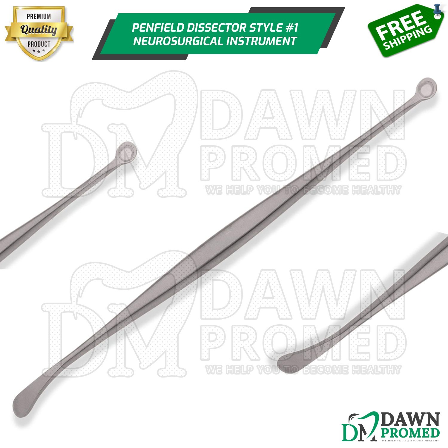 Penfield Dissector Style 1 Double Ended 6mm Sharp Cup & 6mm Blunt German Grade