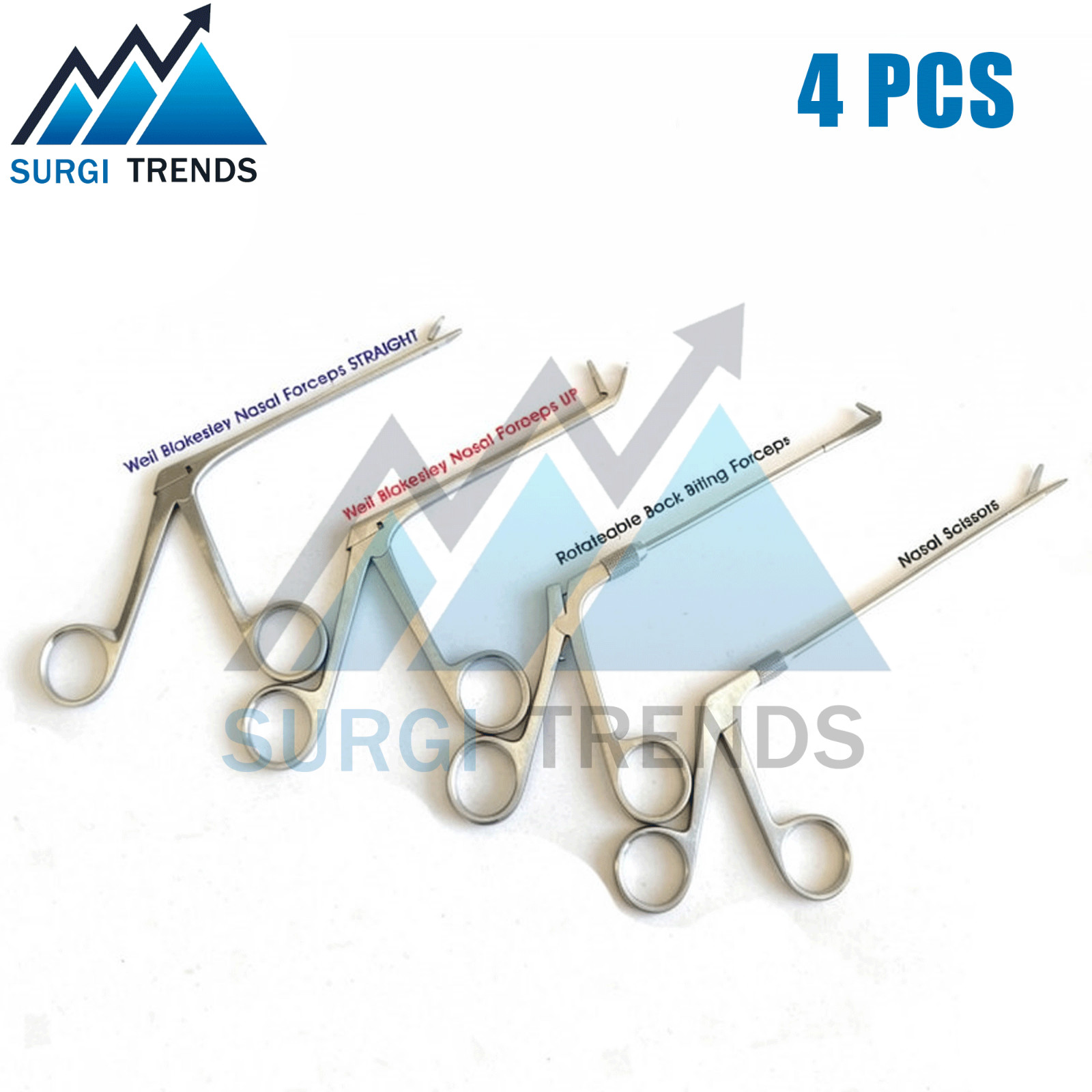 Fess Instruments 4 PCs Set Endoscopic Sinus Surgery ENT Instruments