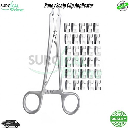 Raney Scalp Clip Applicator Plus 30 Pcs Clip Surgical Instruments Set Premium