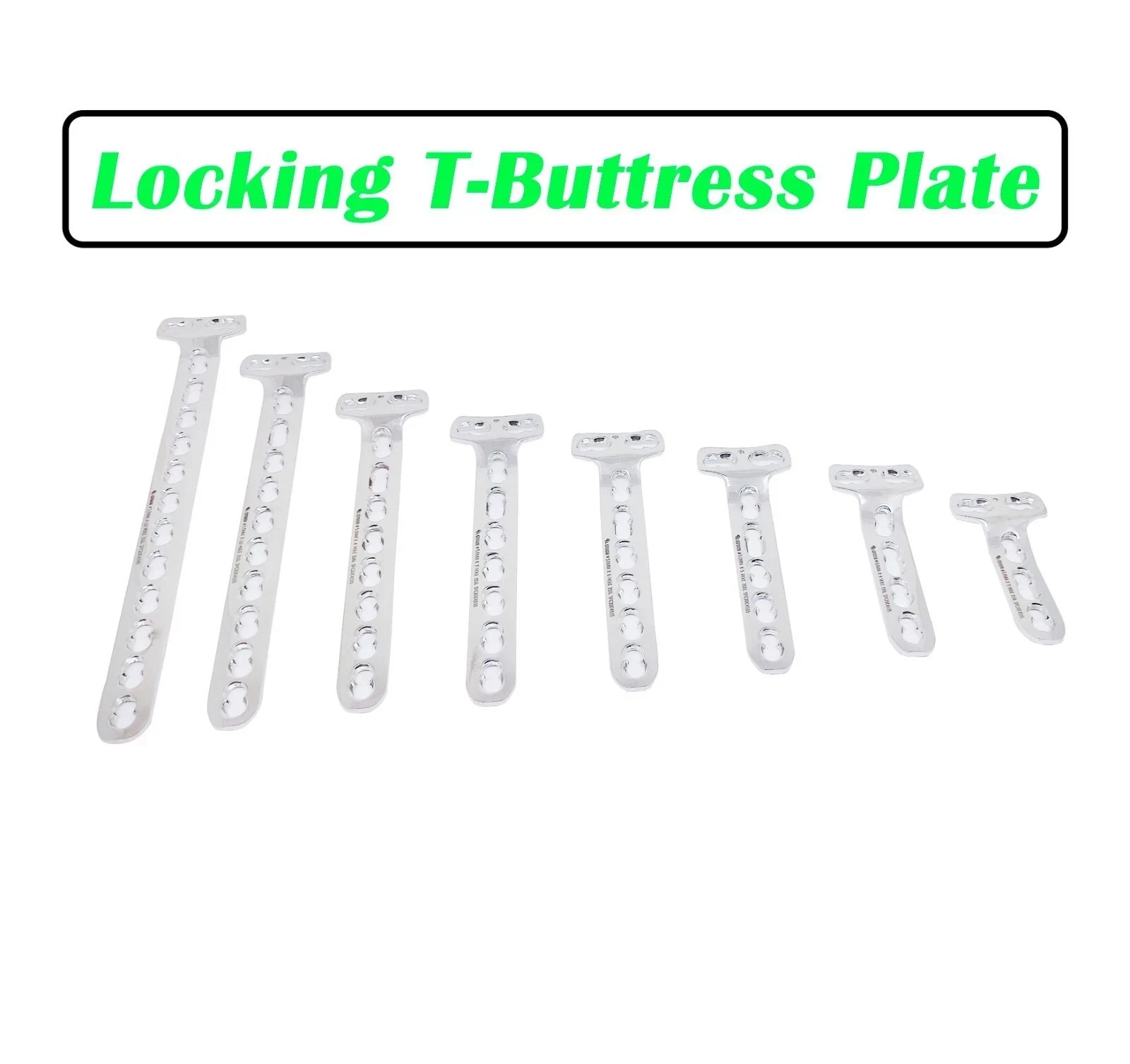 Veterinary 4.5/5.0mm Locking T Buttress plate of 8Pcs Surgical Instrument SS.
