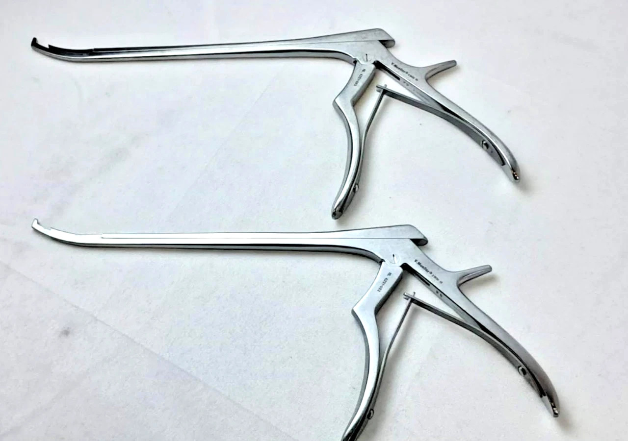 2pc Kerrison Rongeur Set 2mm 3mm 40° Up Bite 8″ V Mueller Spurling Neurosurgical