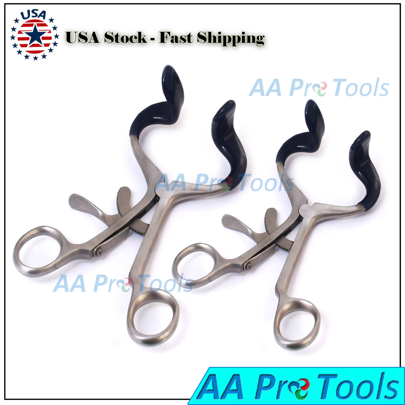 2 Pieces Molt Mouth Gag Blue Dental Surgical Instruments S. Steel (3.5″ & 4.5″)