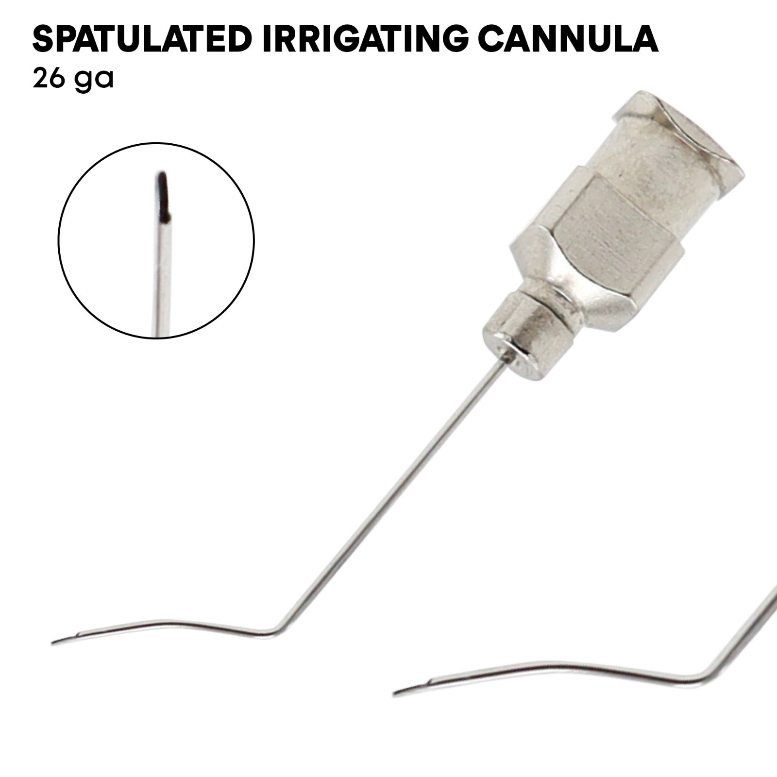 Spatulated Irrigating Cannula 26 Gauge Stainless Steel Ophthalmic Instruments