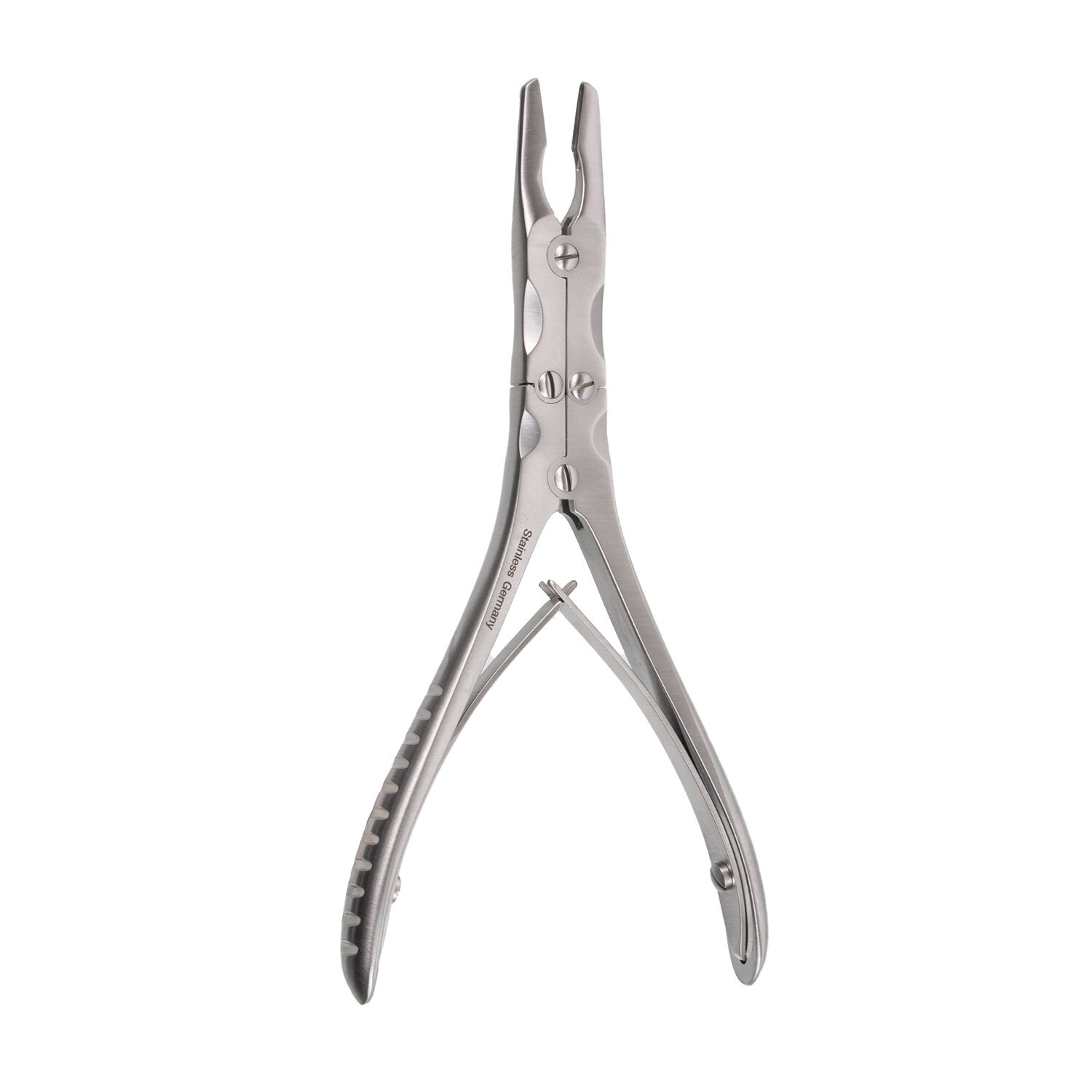 2 Ruskin Bone Rongeurs, 6″, Double Action, Curved Jaws, 2mm Bite, Premium