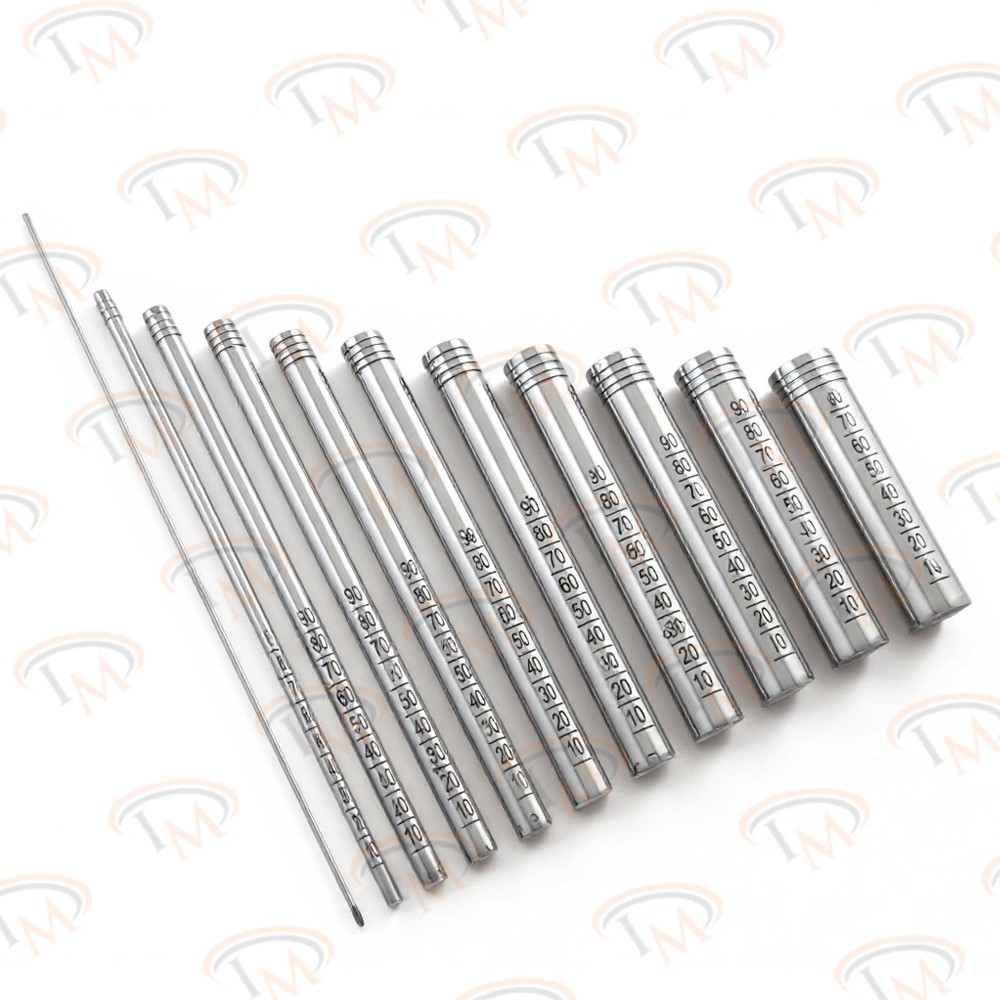 MIS Tubular Retractor Dilators Silver 11 PCs Set Spine Surgery Instruments