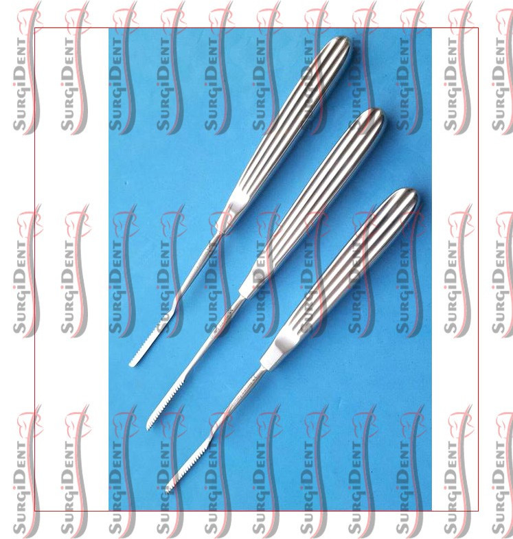 Joseph Nasal Saw Rasps 7” Straight Right Left Serrated Plastic Surgery 3Pcs Set