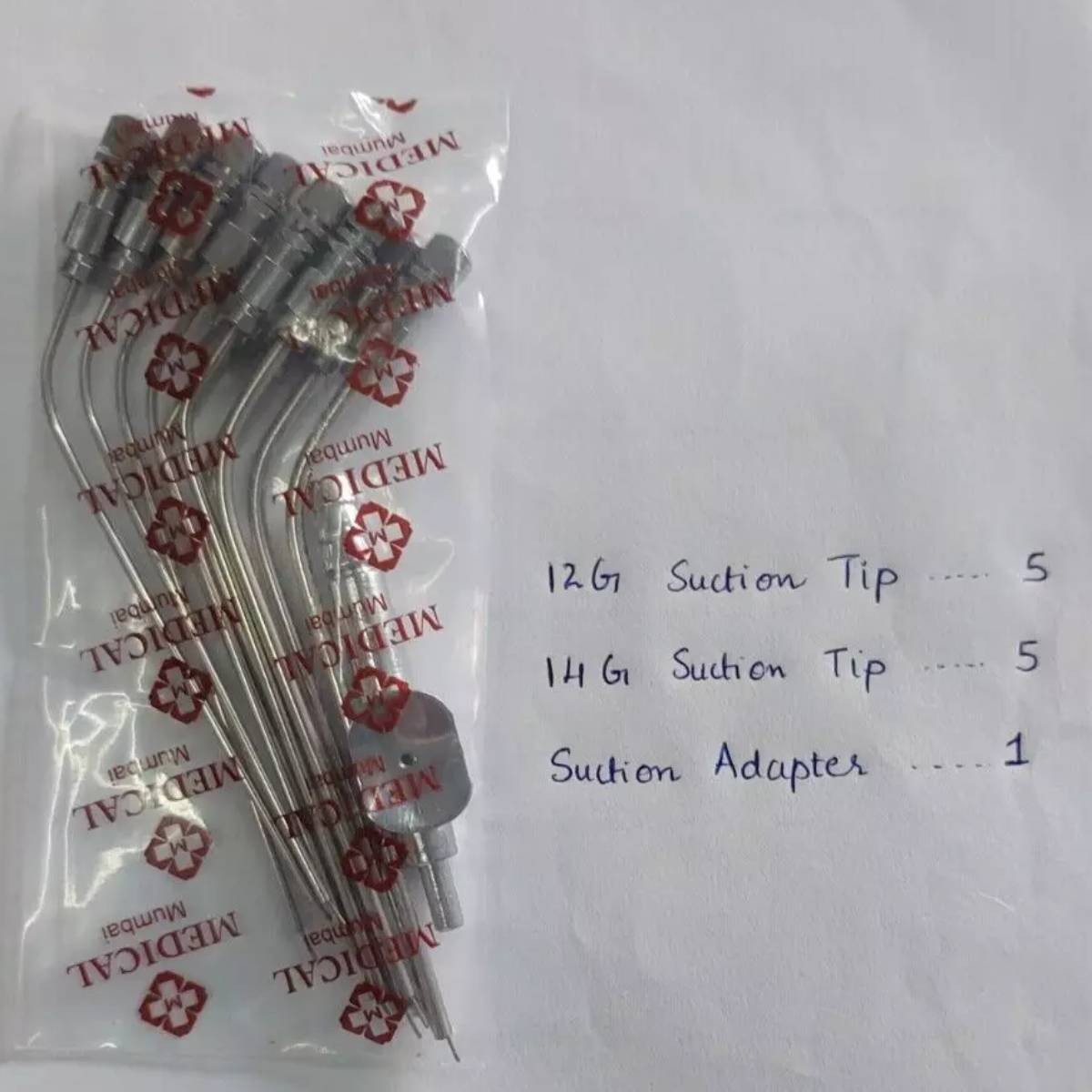 ENT Ear Suction Tip Set 12G and 14G Surgical Instrument Set of 11 pc