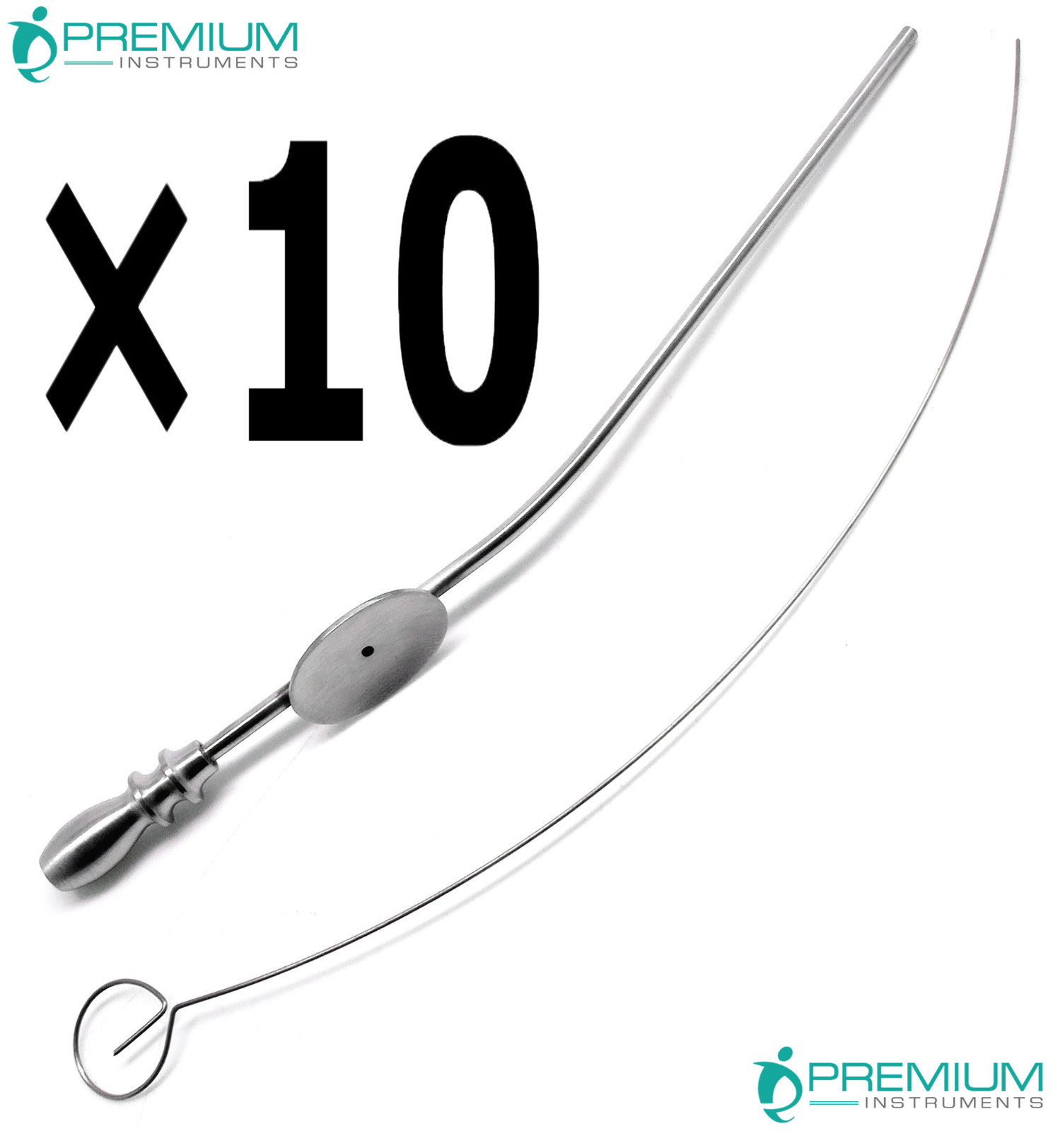10 Pcs ENT Baron Suction Tubes # 3 FR 1mm Surgical Diagnostic New Instruments