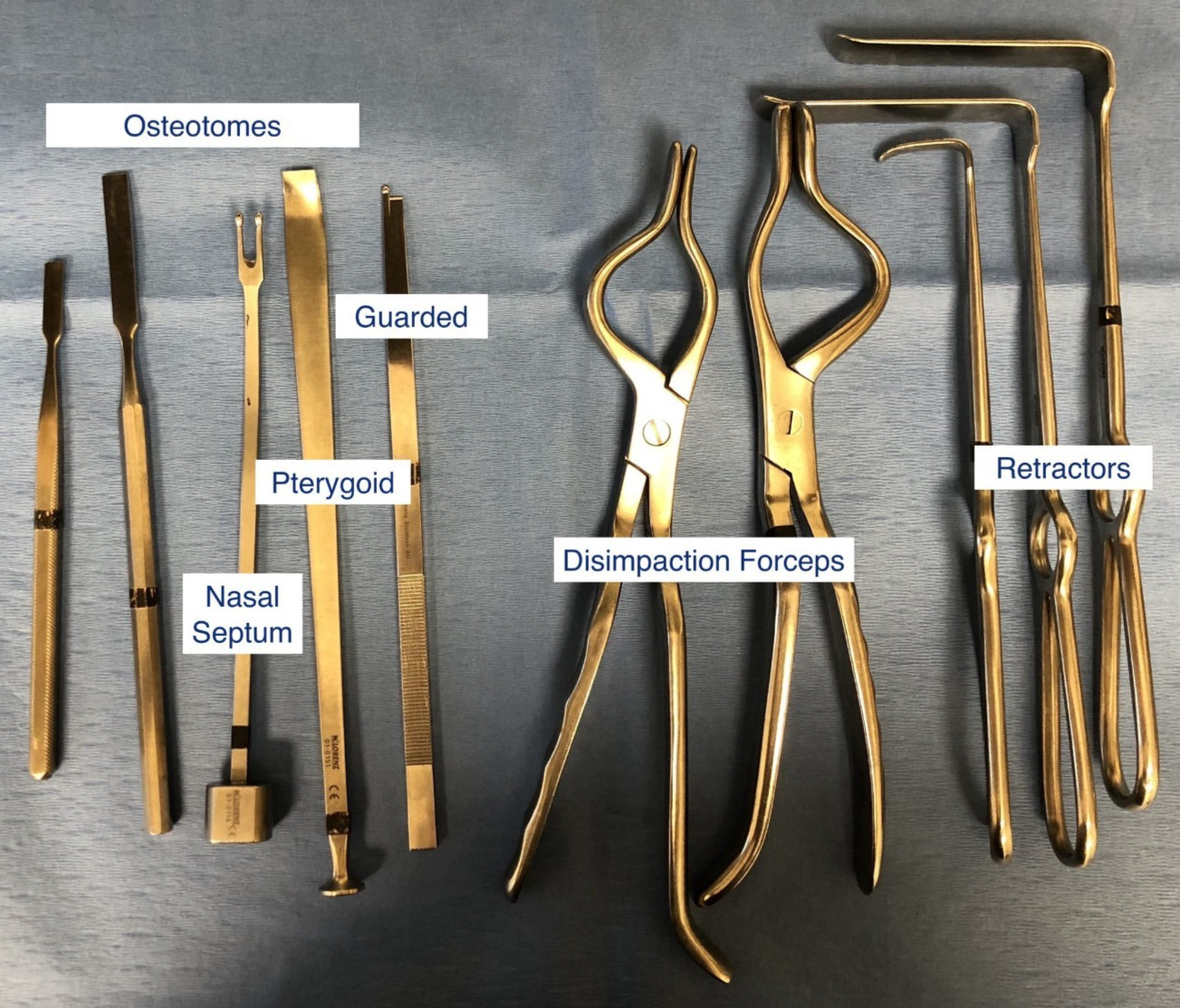 Minimally Invasive Orthognathic Osteotomy (Maxilla) Surgery Assorted Instruments