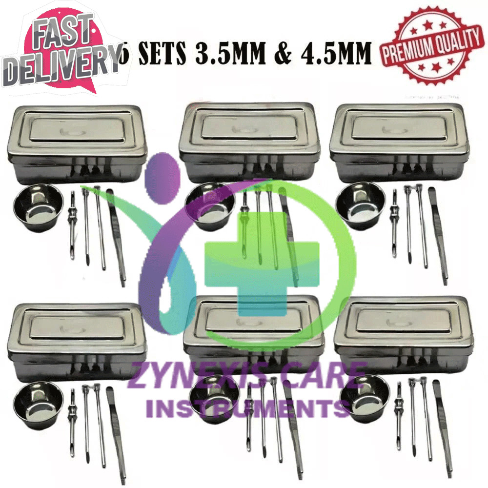 6 Sets HRT Trocar 3.5 mm & 4.5mm Hormone Replacement Pellet Insertion Kit