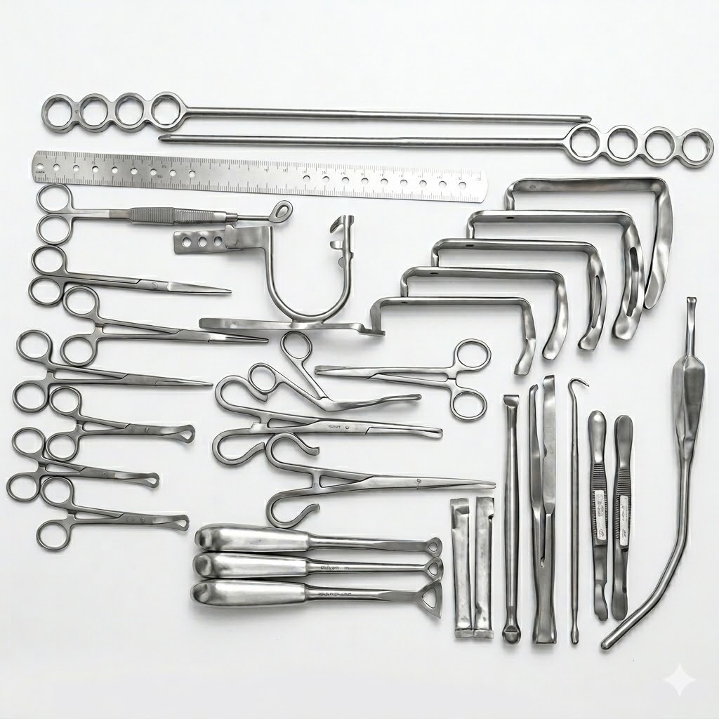 30 PCS Tonsillectomy & Adenoidectomy Surgical Instruments Set ENT Surgery Kit