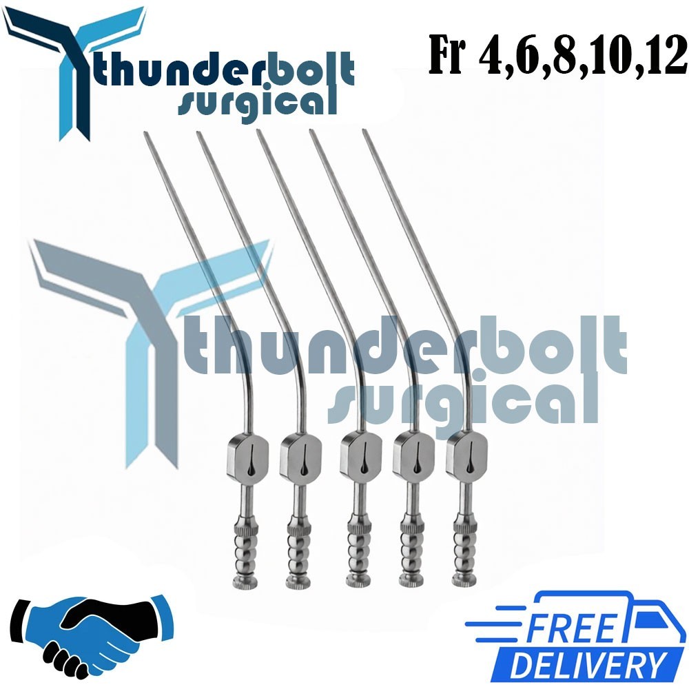 Fukushima Teardrop suction Tubes brain surgery Fr 4,6,8,10,12 5 PCs Set