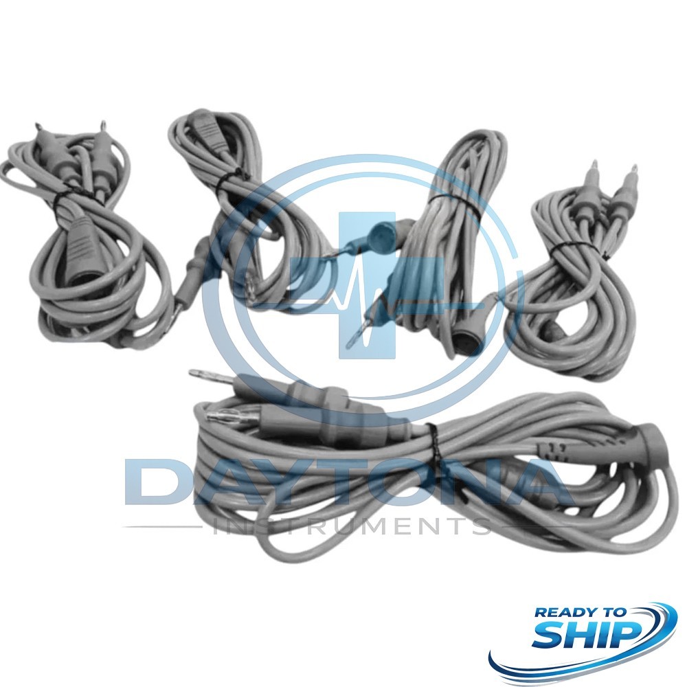 Set of 5 Pcs US Bipolar Autoclavable Cable 4mm High Quality