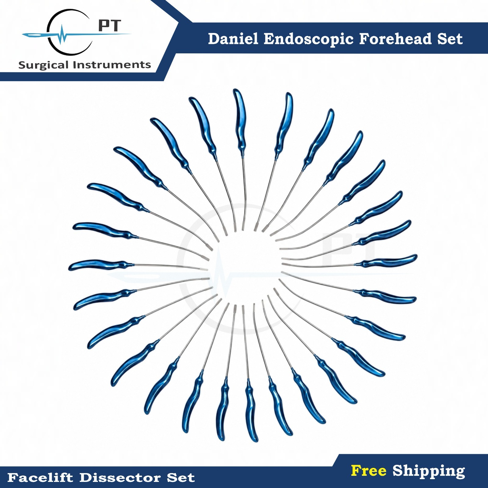 Daniel Endoscopic Forehead Facelift Dissector Set Plastic Surgery Instruments