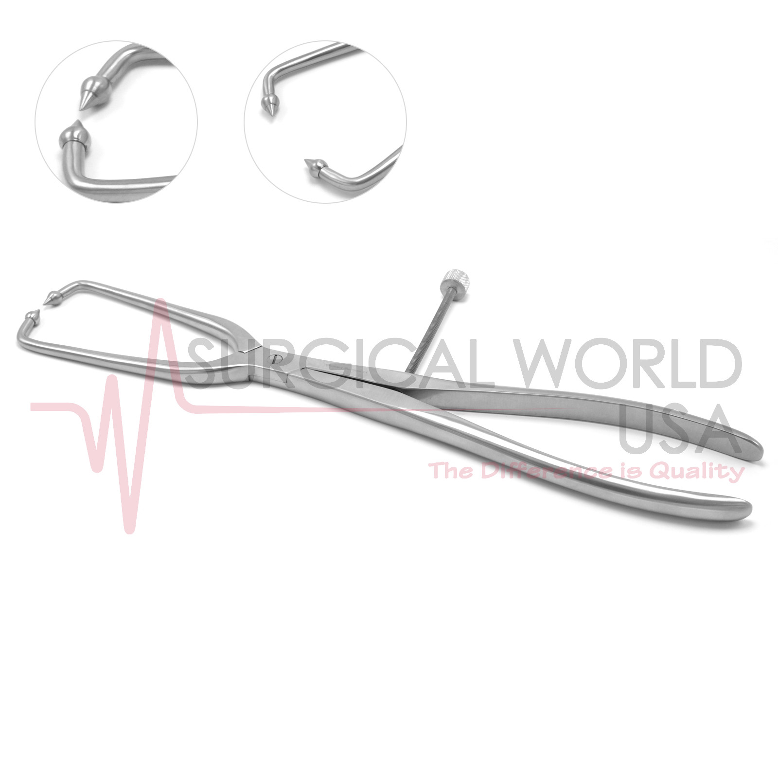 Pelvic Reduction Forceps 1X1 Sharp Long Ball Jaws 16″ Orthopedic Bone Holding