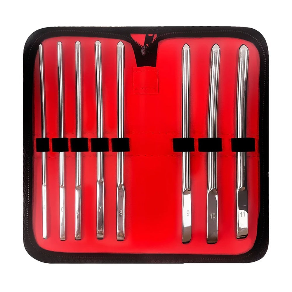 Hegar Uterine Dilator Set, 14-Piece Single Ended (4mm To 17mm) Dilators By Inzee