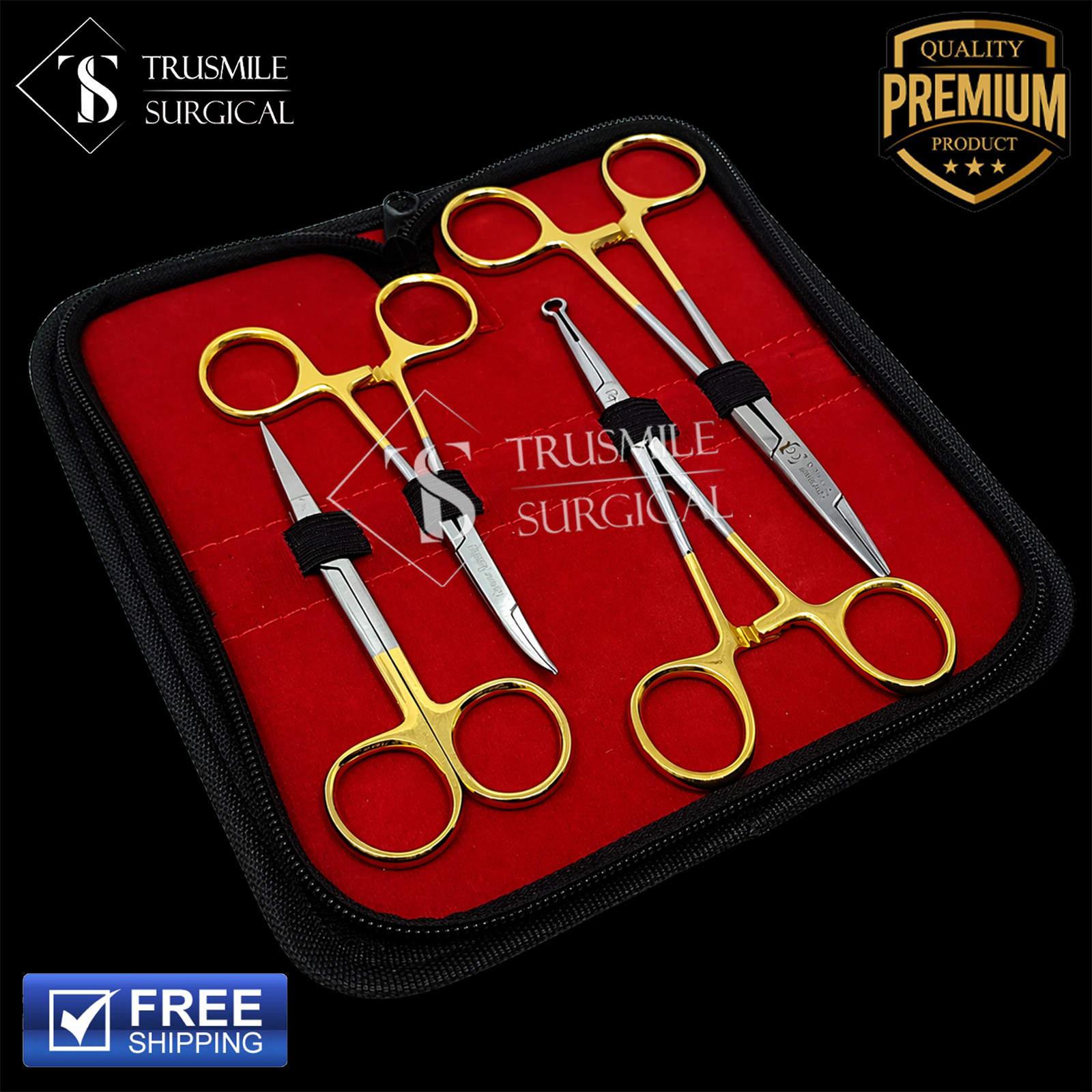 New 4 Piece German Sutureless Vasectomy Set Surgical Instruments