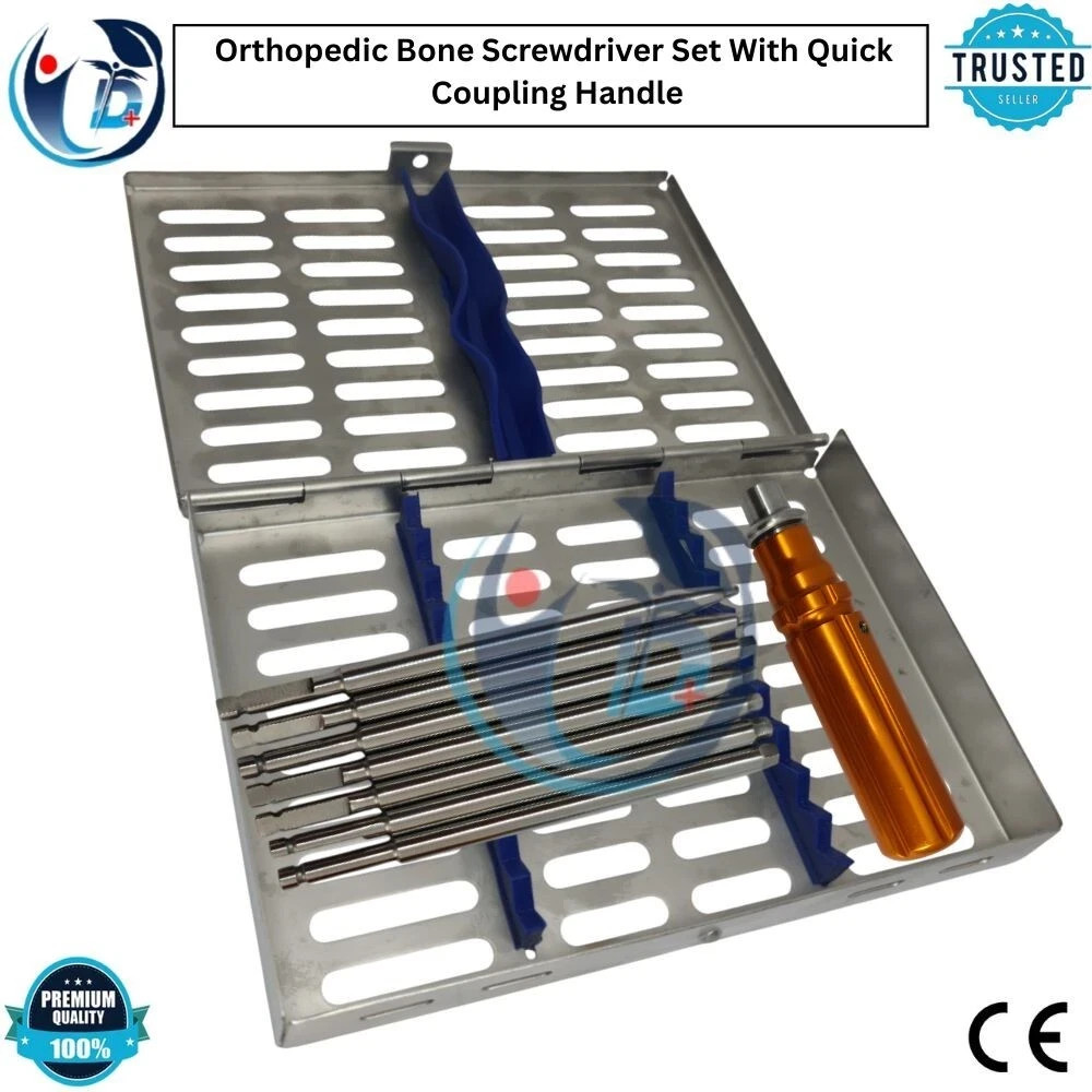 Orthopedic Bone Screwdriver Set With Quick Coupling Handle Surgical Instruments