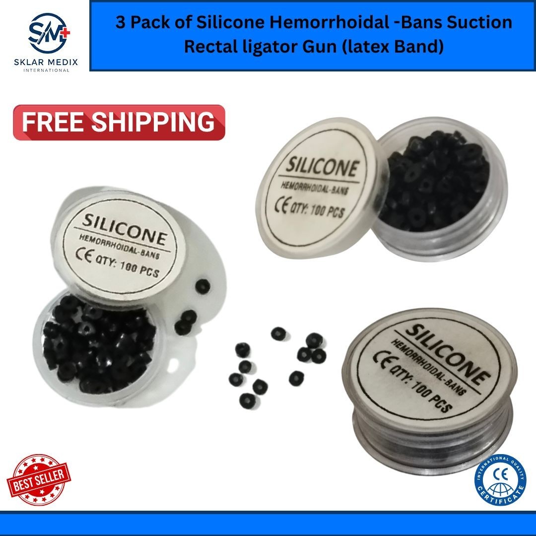 3 Pack of Silicone Hemorrhoidal -Bans Suction Rectal ligator Gun