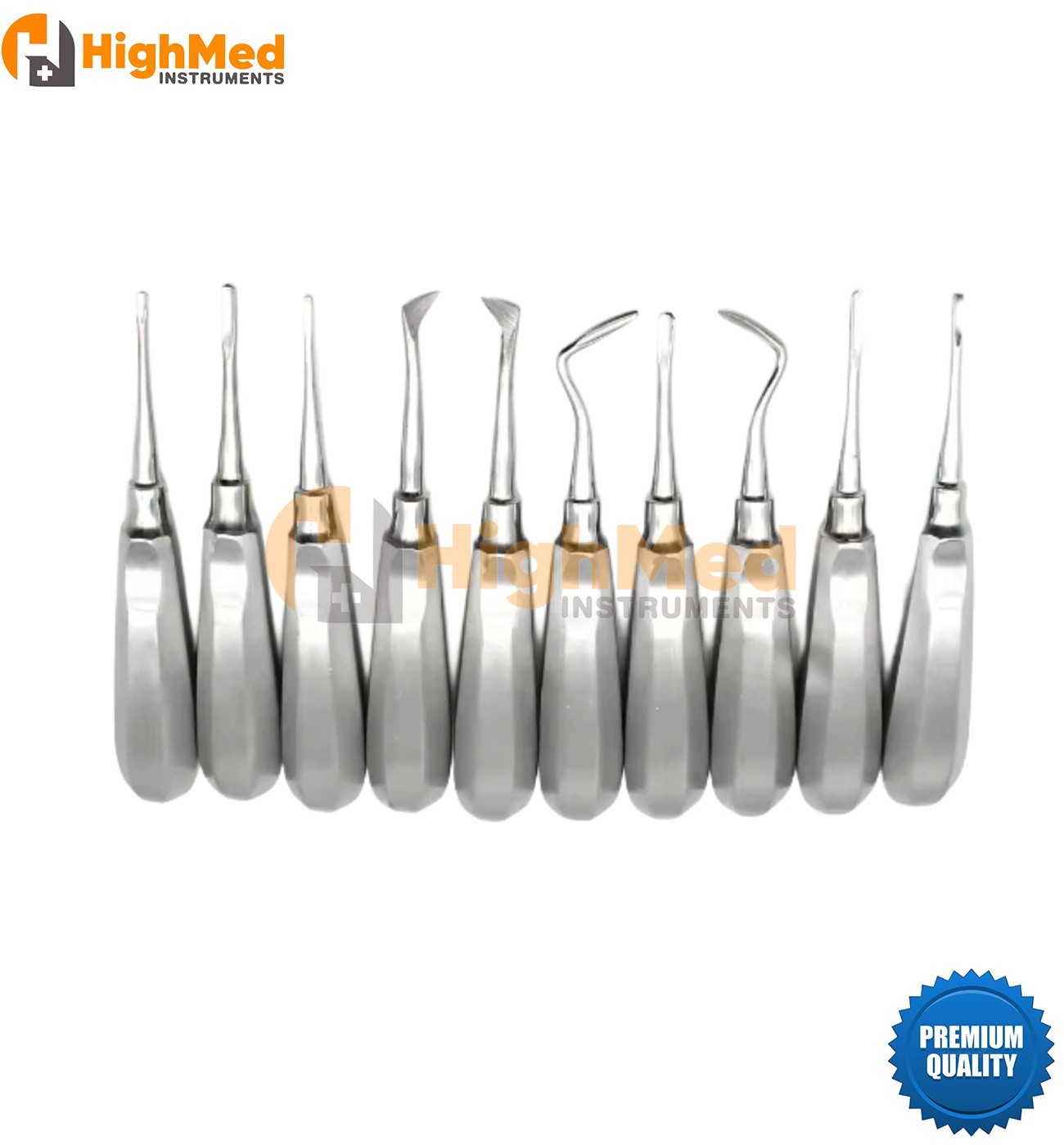 10Pcs Dental Elevators Tooth Set Stainless Steel Teeth Tools Kit