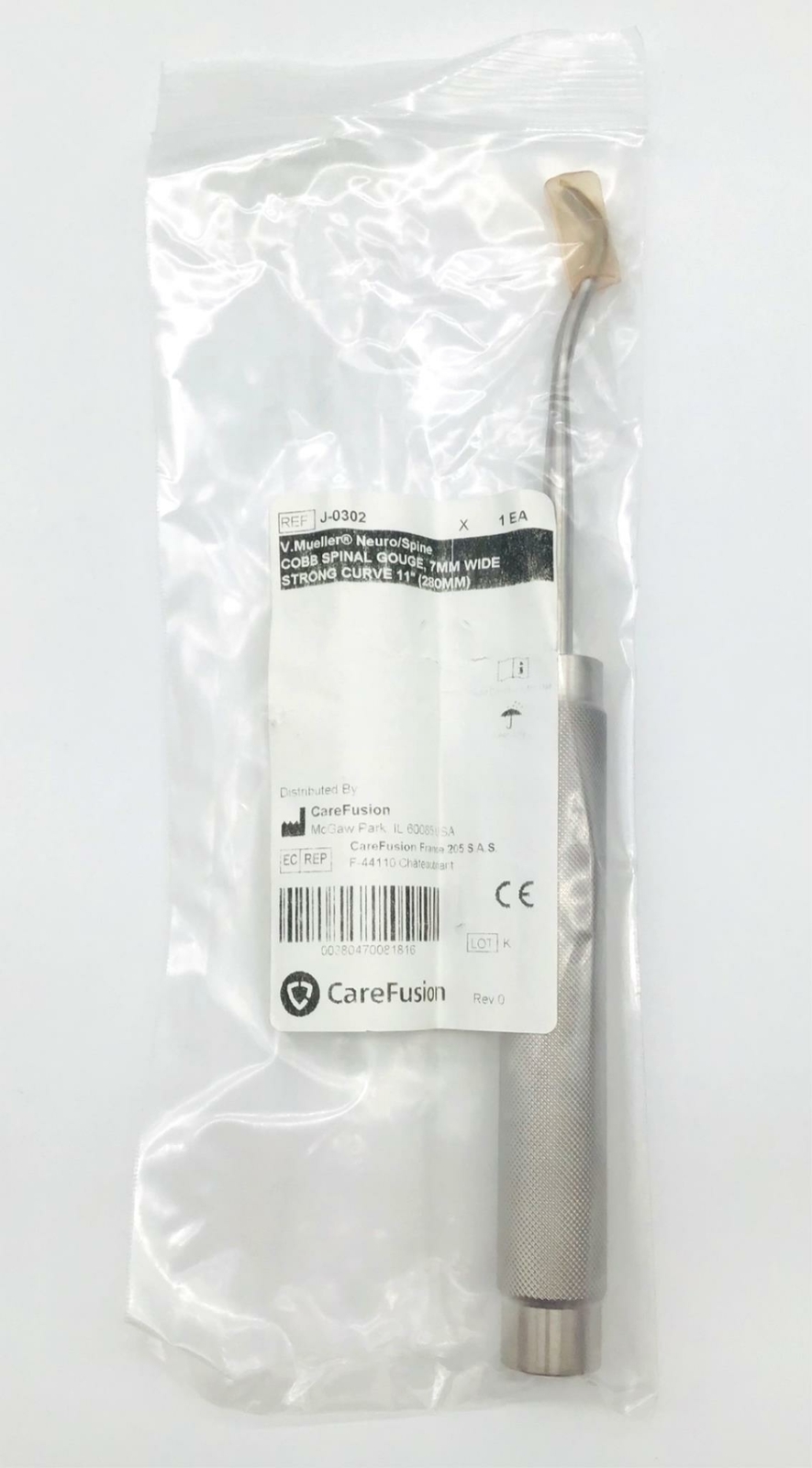 V. Mueller J-0302 Curved Cobb Spinal Gouge – NEW