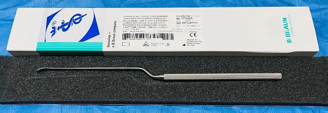 Aesculap FF305R Caspar Micro Dissector Bayonet 230mm Downward Curved 4.5mm ⭐NEW⭐