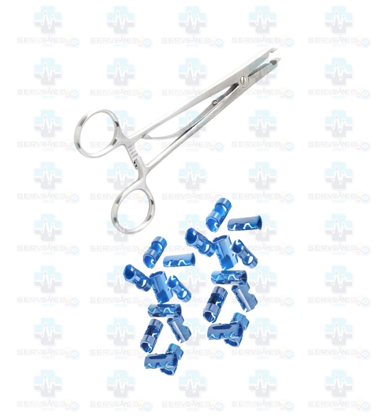Raney Scalp Clip Applicator with 30 Clips for HEMOSTASIS Procedure