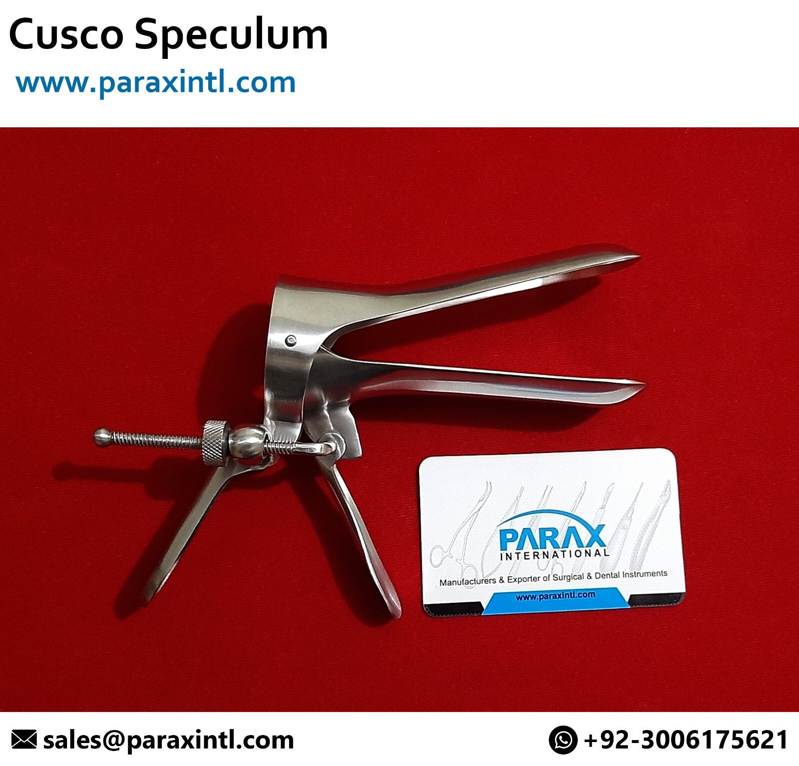 PARAX Cusco Vaginal Speculum Side Screw – (Medium) Surgical OB/GYN Instruments