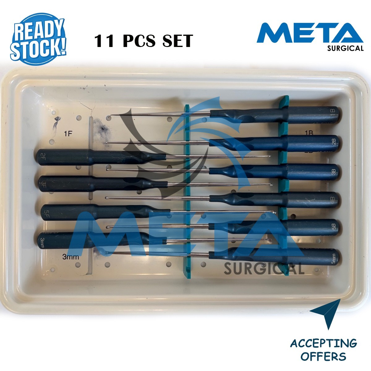 Set of 11 Codman MicroSect Curettes MIS Spine Curettes Cervical Neuro Orthopedic