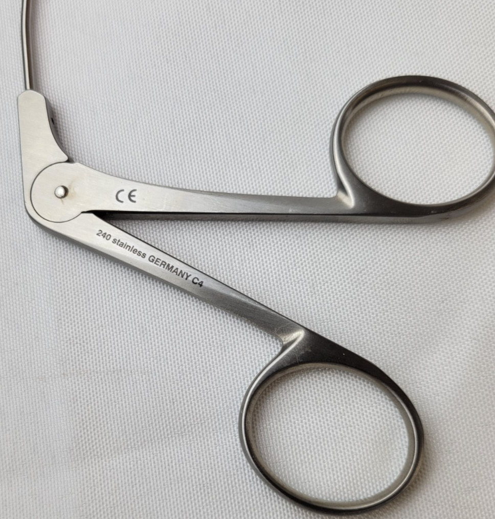Pilling 506475 Jako-Kleinsasser Micro-Laryngeal Grasping Forceps, Curved Left