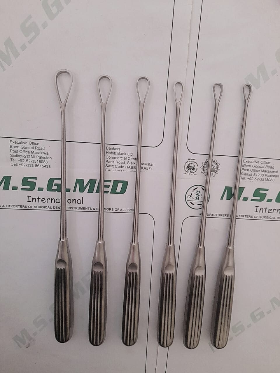 Surgical Uterine Curettes Stainless Steel 6PCS Set Offer 100% Gurantee Quality