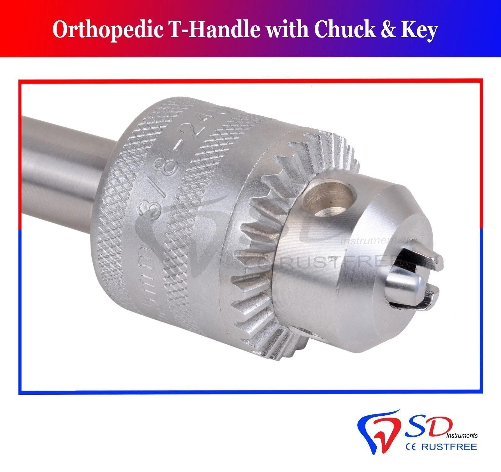 Orthopedic T- Handle With Chuck & Key Orthopedic Veterinary Surgery Instruments