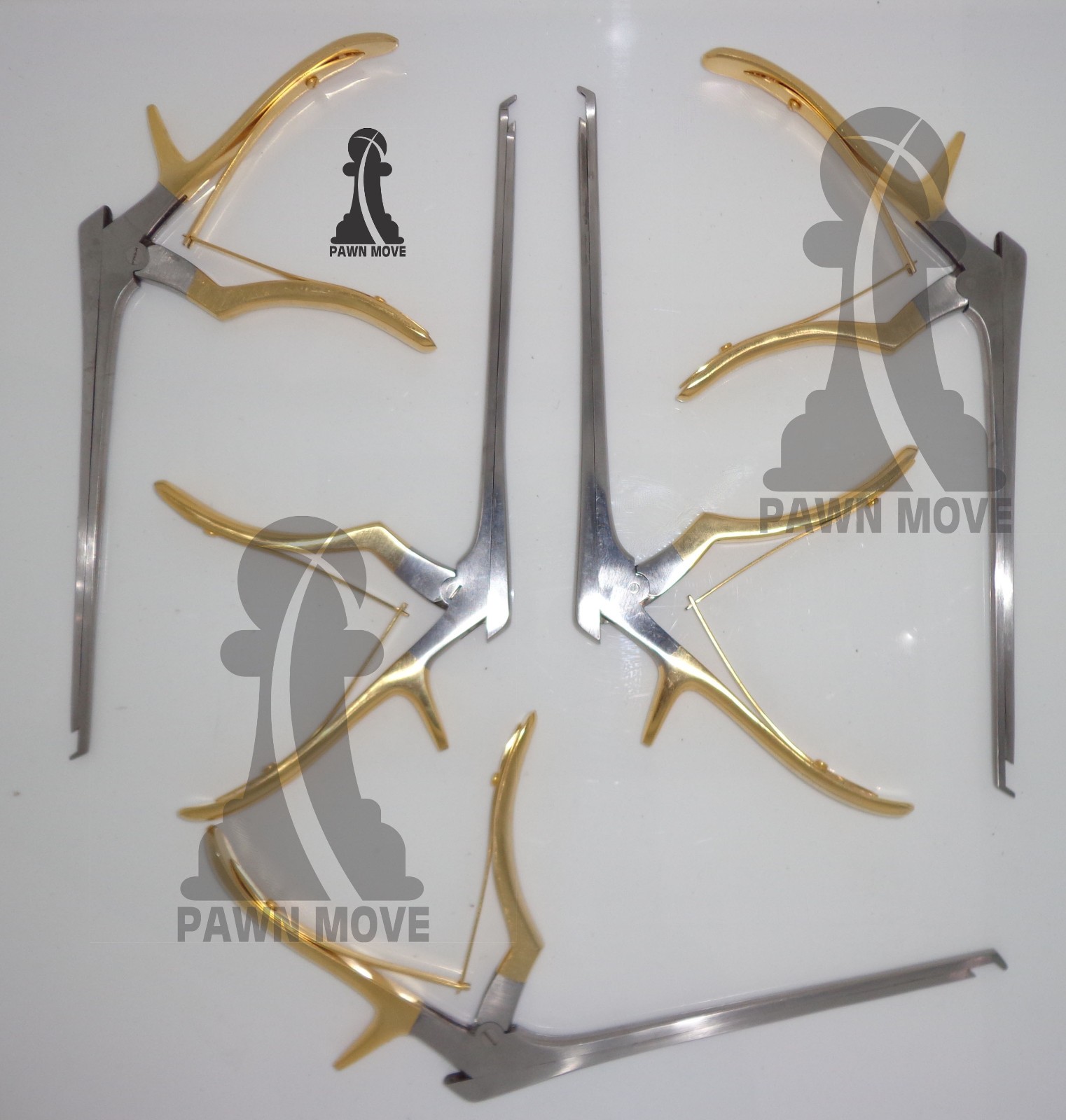 Kerrison Rongeur Set 7″ – 5 Pcs Black, Gold & Satin Finish 40° Up-Bite Cervical