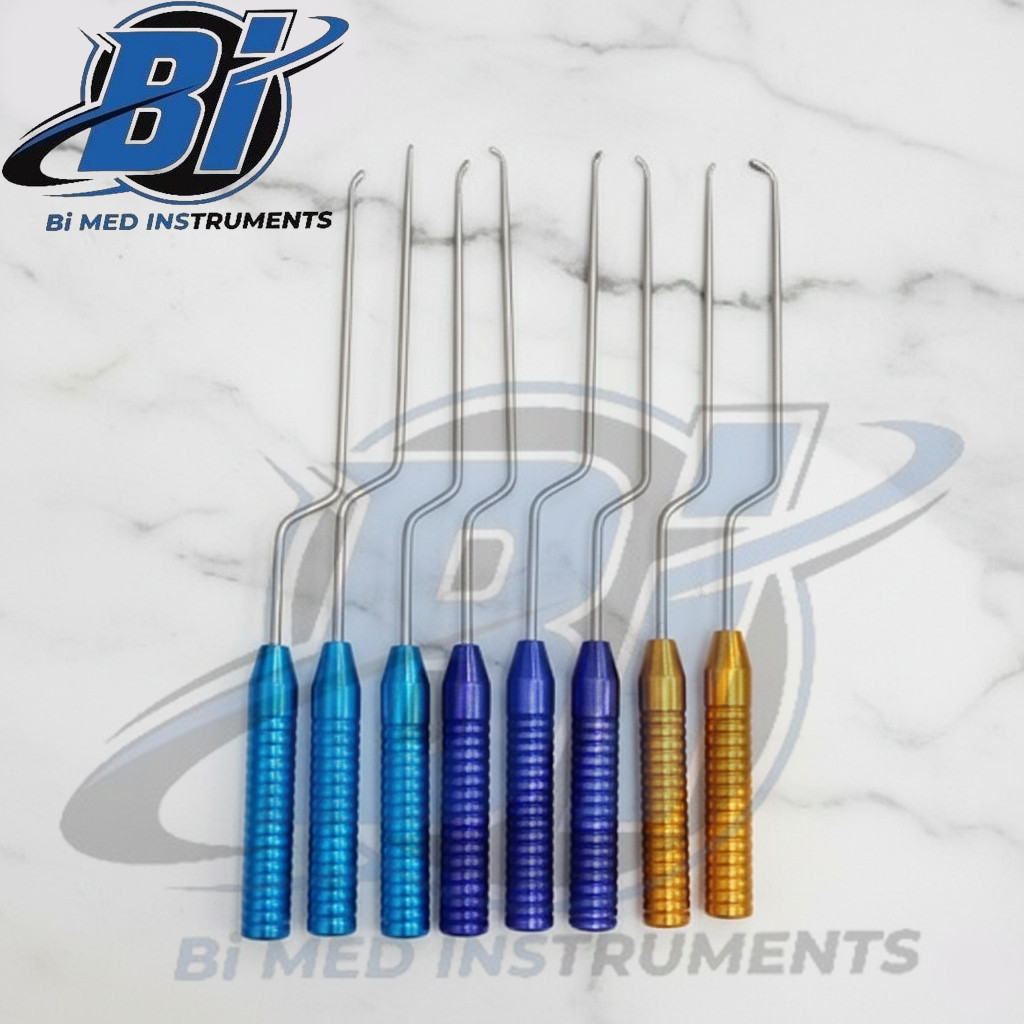 8 Cervical Curette German Steel Colored Handles Orthopedic Spine Instruments Set