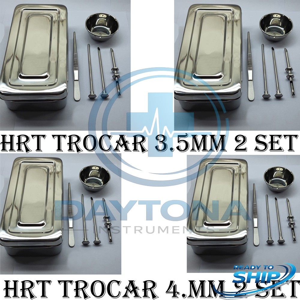 4 sets HRT Trocar Set 3.5mm & 4.5mm Hormone Replacement Pellet Insertion Kits