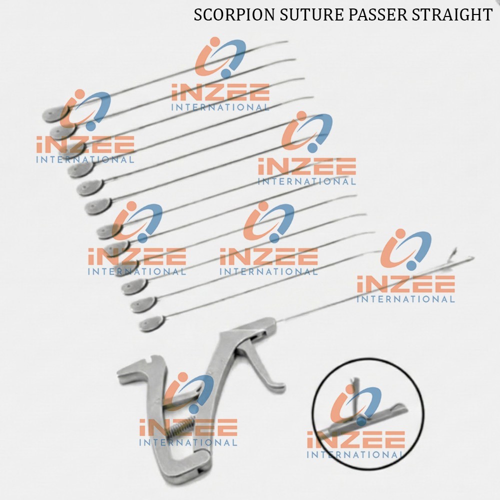Scorpion Suture Passer Straight With 12 Needles Extra Arthroscopy Instruments IZ
