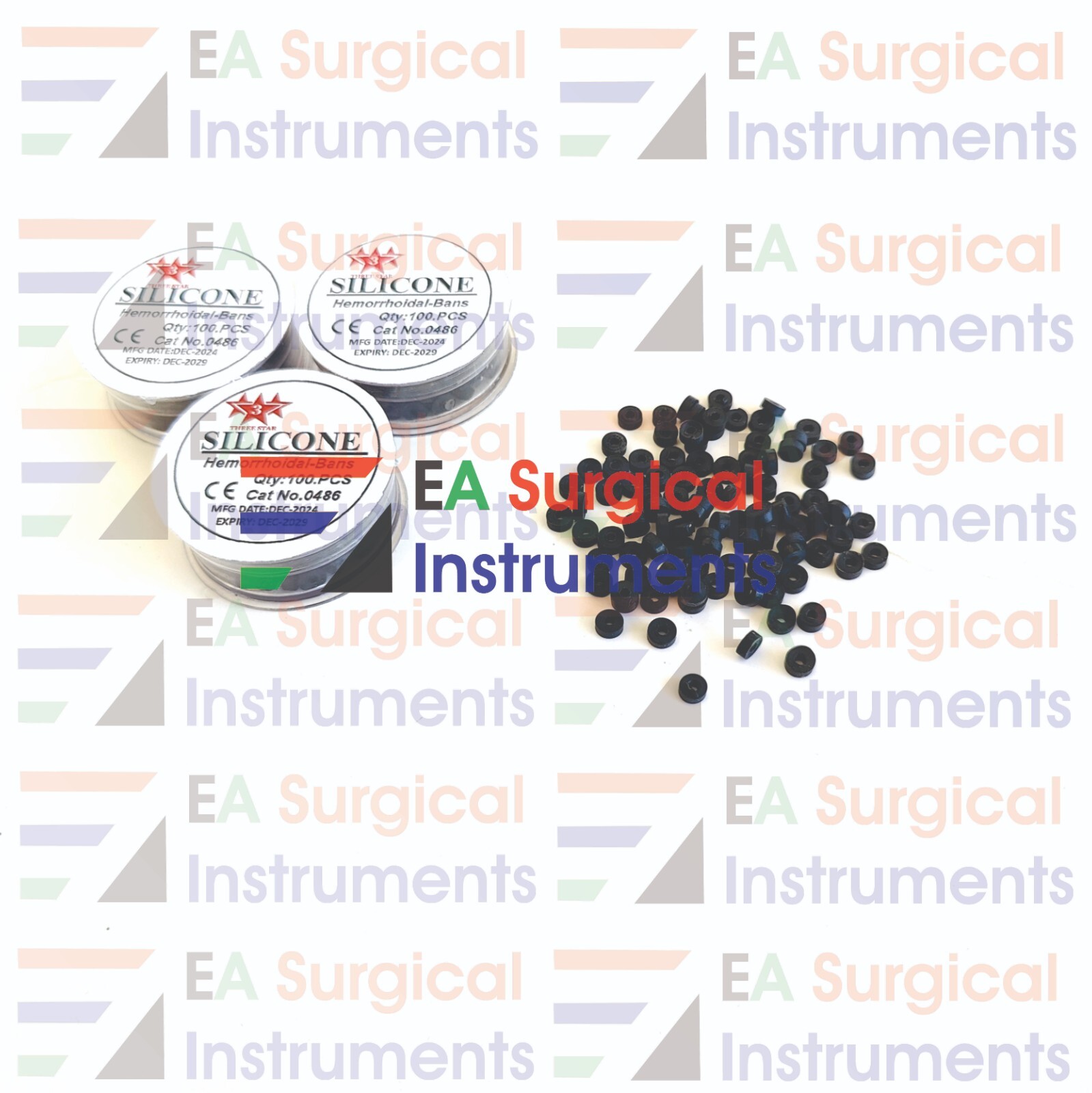 Silicone Hemorrhoid Bands X3 for Rubber Band Ligation Instruments