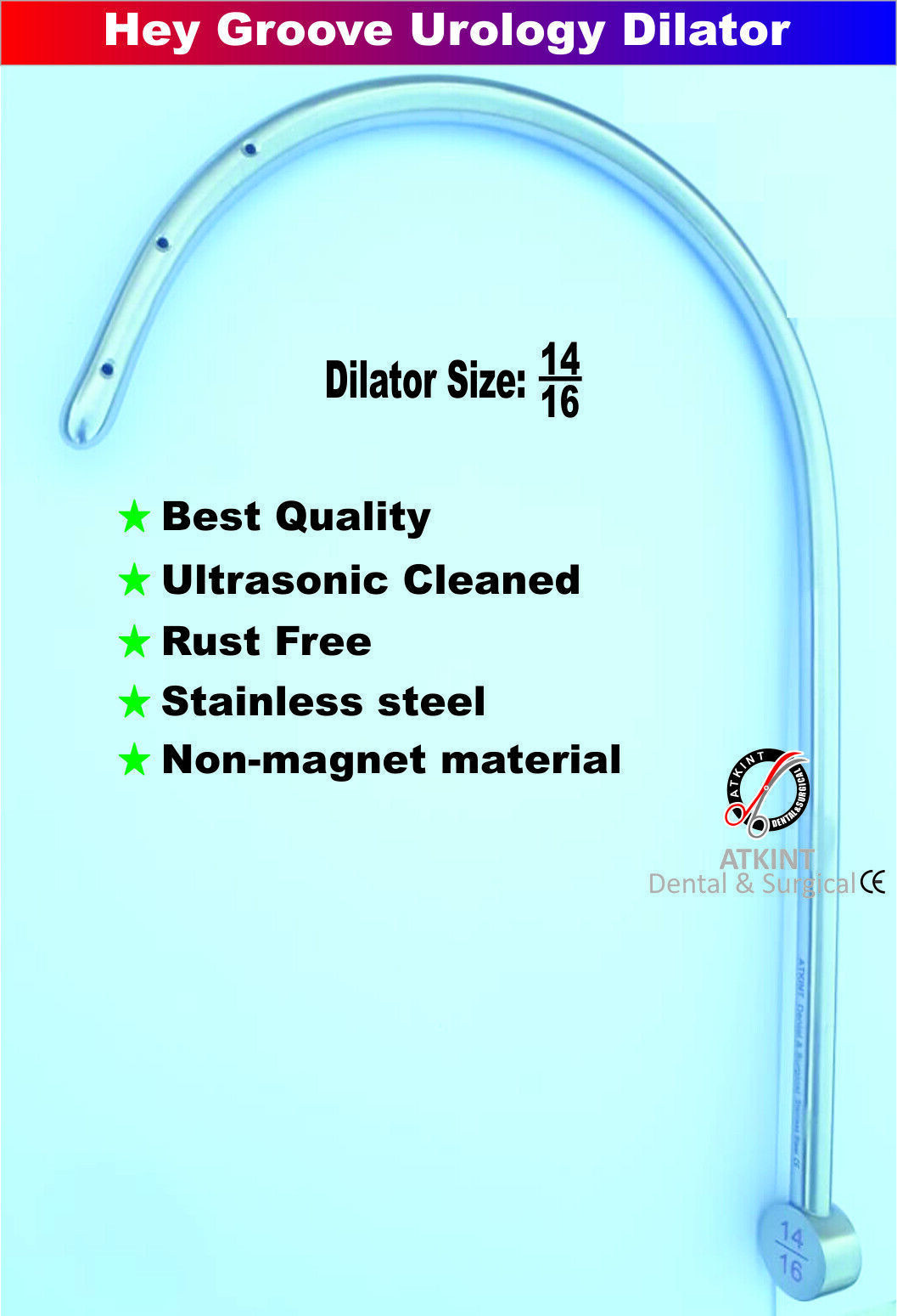 Hey Groove Urethral Dilator Set Urethroplasty Surgical procedure Instruments