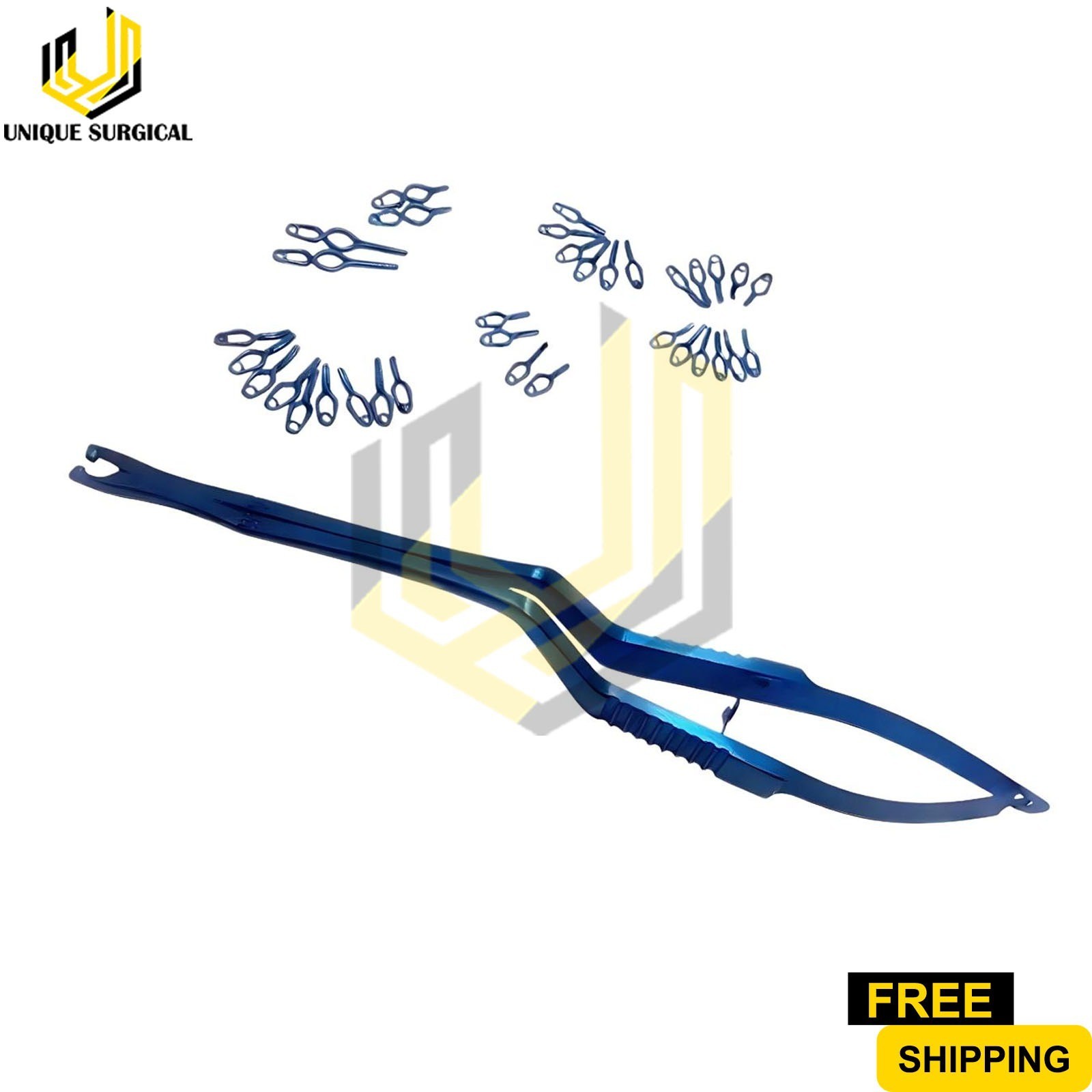 Aneurysm Titanium Clips Set | 40 Clips + Rotating Clip Applicator Instruments