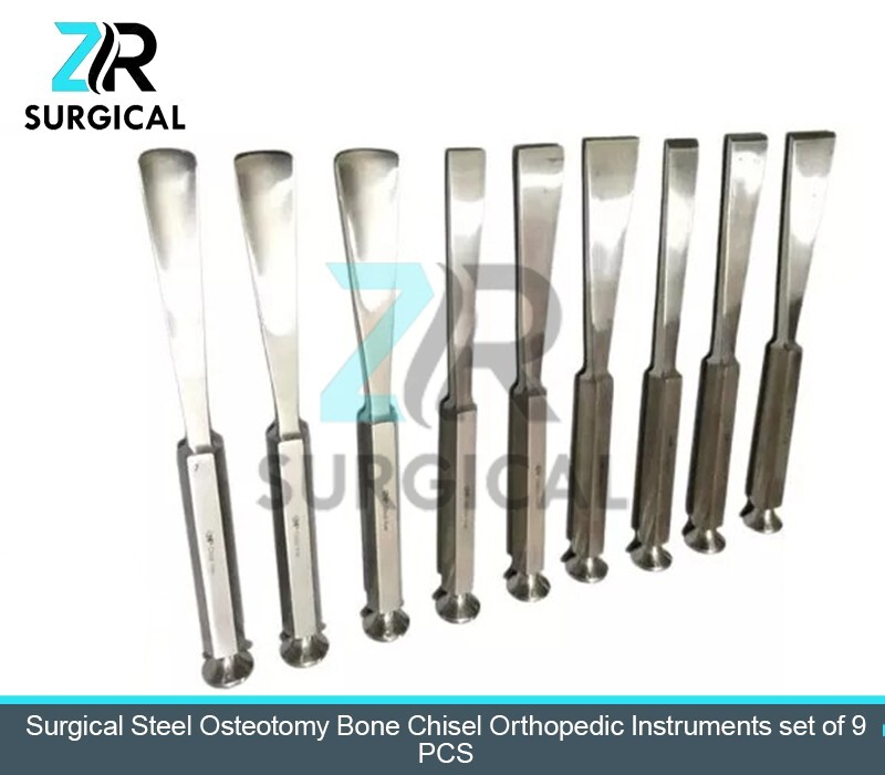 Bone Chisel Osteotome Surgical Orthopedic Instruments Set 9 PCS