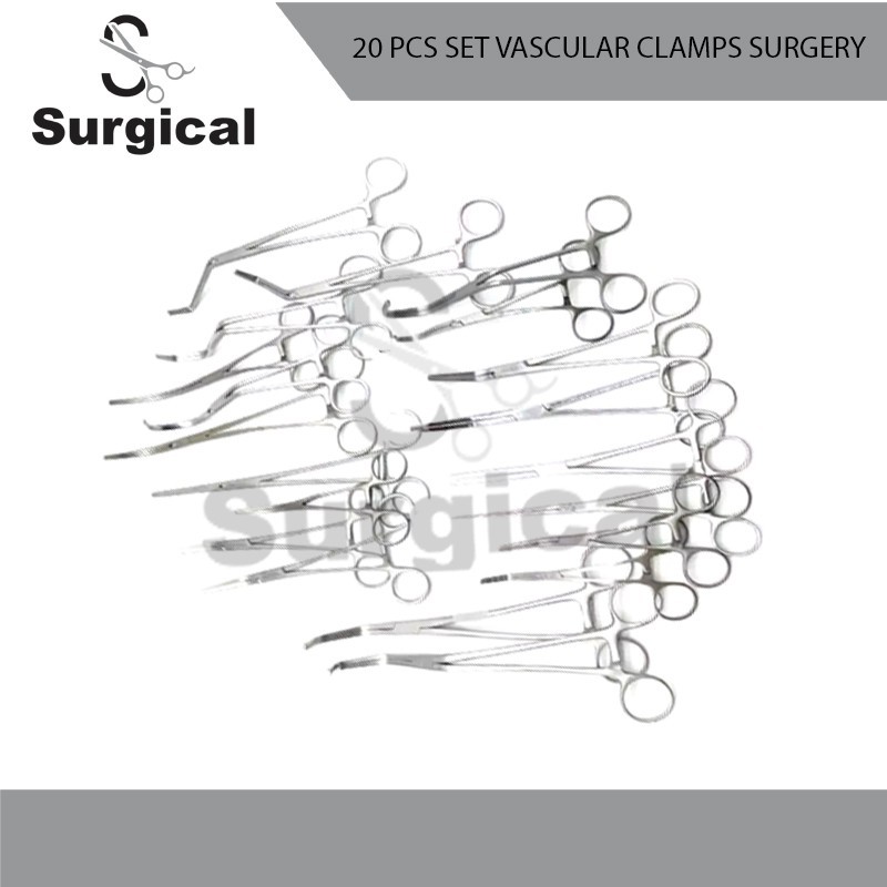 DeBakey Vascular Clamps Set 20 Pcs Vascular Surgery Surgical Instruments
