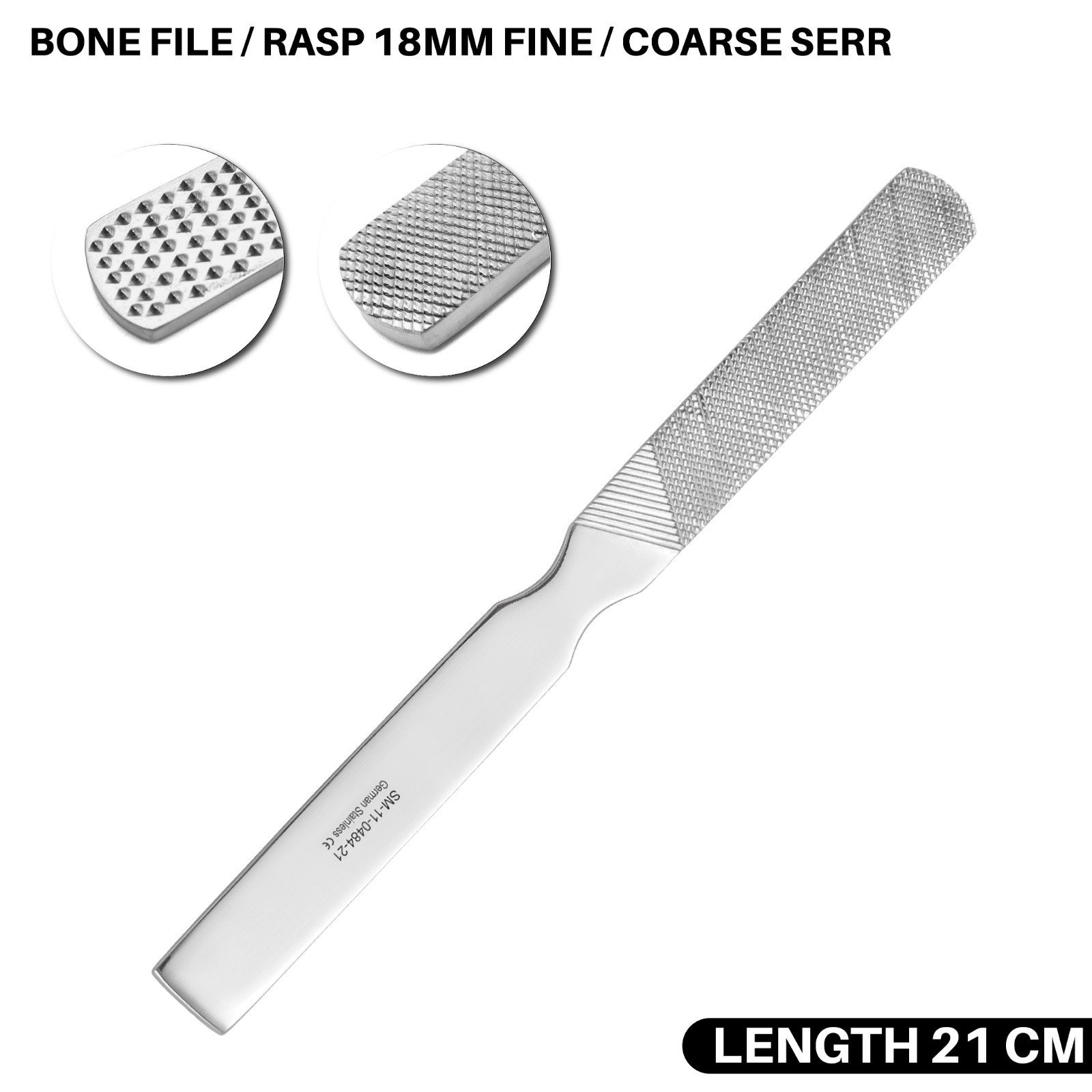 Bone File Rasp 18 mm Fine Coarse Serr Orthopedic Instrument German Grade