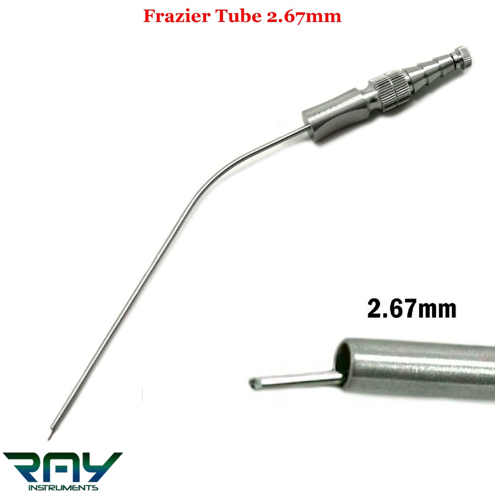 Surgical Frazier Tube No. 8 Suction Aspirator 2.67mm Diagnostic 7.6″ Instruments
