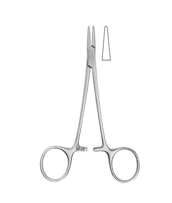 WEBSTER Needle Holder, 5″, Serrated Jaws, Disposable, Sterile, 12/Box