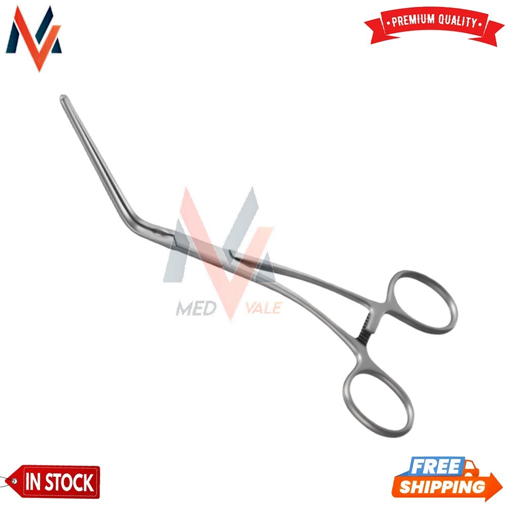 DeBakey Peripheral Vascular Clamp, 7″, Angled 6.5 cm Atraumatic Jaws German A+